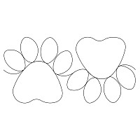 dog paws border 002